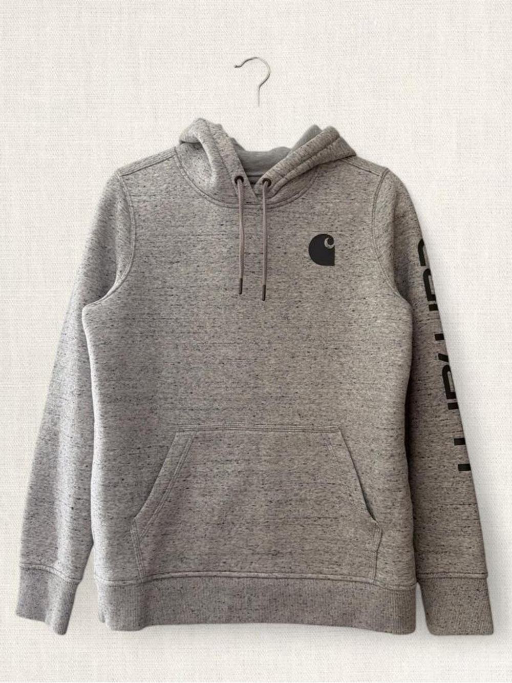 Carhartt Boy’s Gray Logo Hoodie Sweatshirt Size Small (4-6)